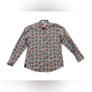 Au Noir Plaid Floral Button Down Longsleeve Pink/Blue/Green/White Size 5 Shirt